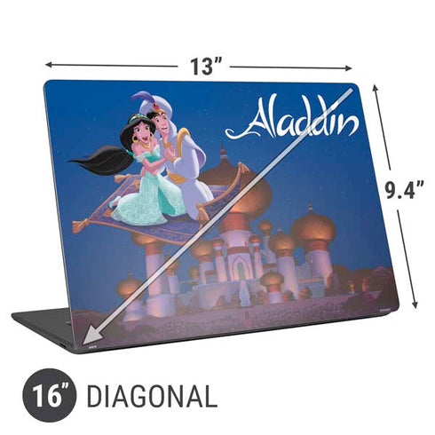Disney Aladdin and Jasmine Magic Carpet Universal Laptop 16in (13 x 9.4in) Skin